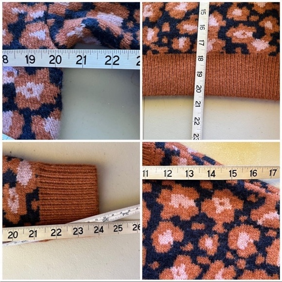 Ann Taylor Leopard Print Jacquard Sweater Women’s XXS Brown Black Heavy Knit - Picture 6 of 10